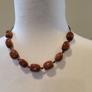 Elegant Brown Beaded Necklace &  Bracelet